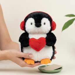 Pinguin cu casti si inima 25CM