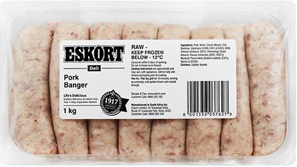 ESKORT PORK BANGER 1KG Code: EPBU <<< Econo Foods >>>