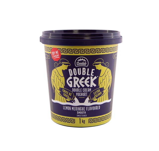 SUNDALE DOUBLE GREEK LEMON MERINGUE YOGHURT 1LT <<< Econo Foods >>>