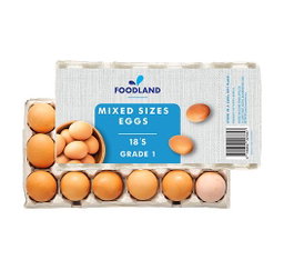 EGGS MIXED L/XL FOODLAND 1.5 DOZ (18) <<< Econo Foods >>>