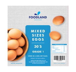 EGGS MIXED L/XL FOODLAND 2.5 DOZ (30) <<< Econo Foods >>>