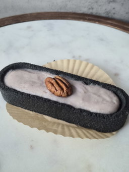 Charcoal Pecan Taro Tart