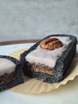 Charcoal Pecan Taro Tart