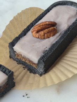 Charcoal Pecan Taro Tart