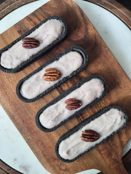 Charcoal Pecan Taro Tart