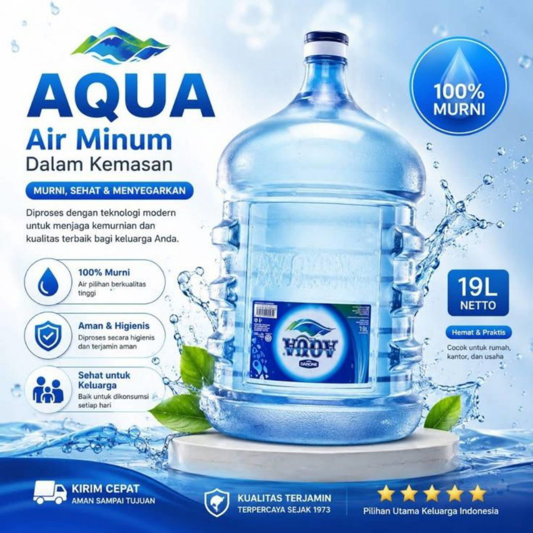 Air Isi Ulang + Galon Aqua