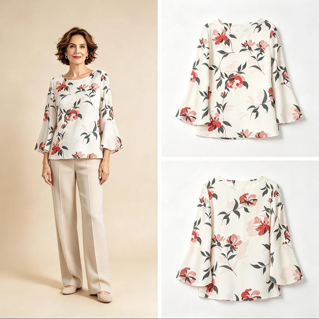 Blusa de manga larga tipo mariposa