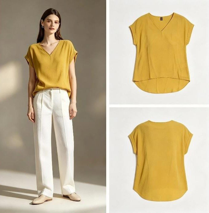 Blusa ligera sin mangas con escote en V