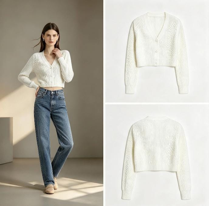 Cárdigan crop top