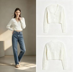 Cárdigan crop top