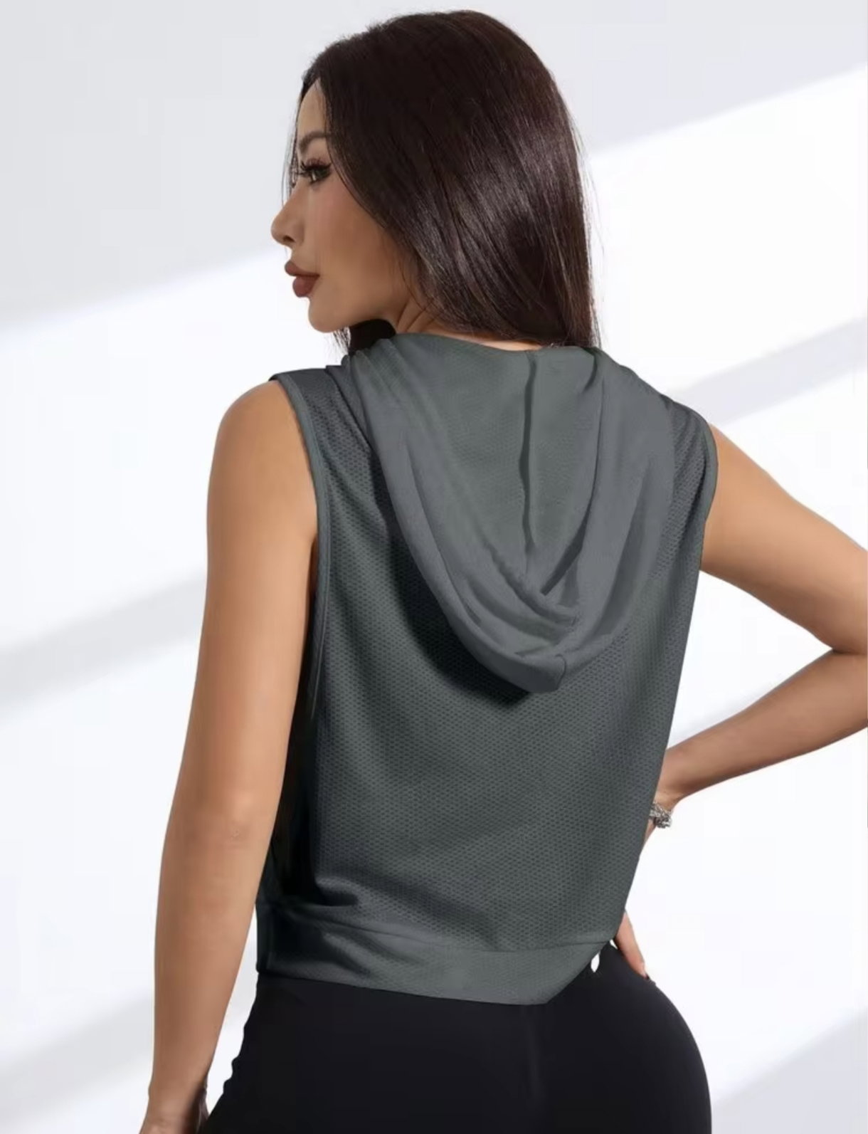 Dark Grey Armless Hoodies  _2