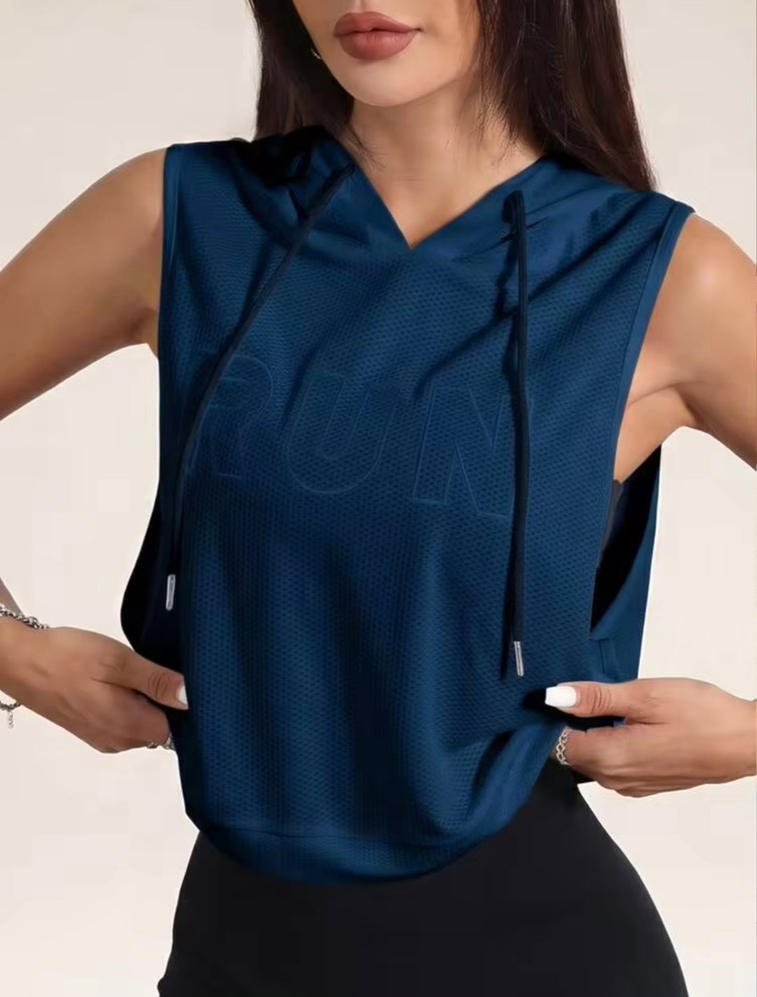 Navy Blue Armless Hoodies