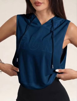 Navy Blue Armless Hoodies   