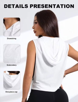 White Armless Hoodies    