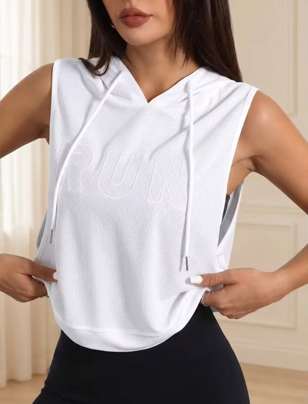 White Armless Hoodies