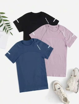3 piece exercise t-shirt sets