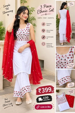 Premium white kurti