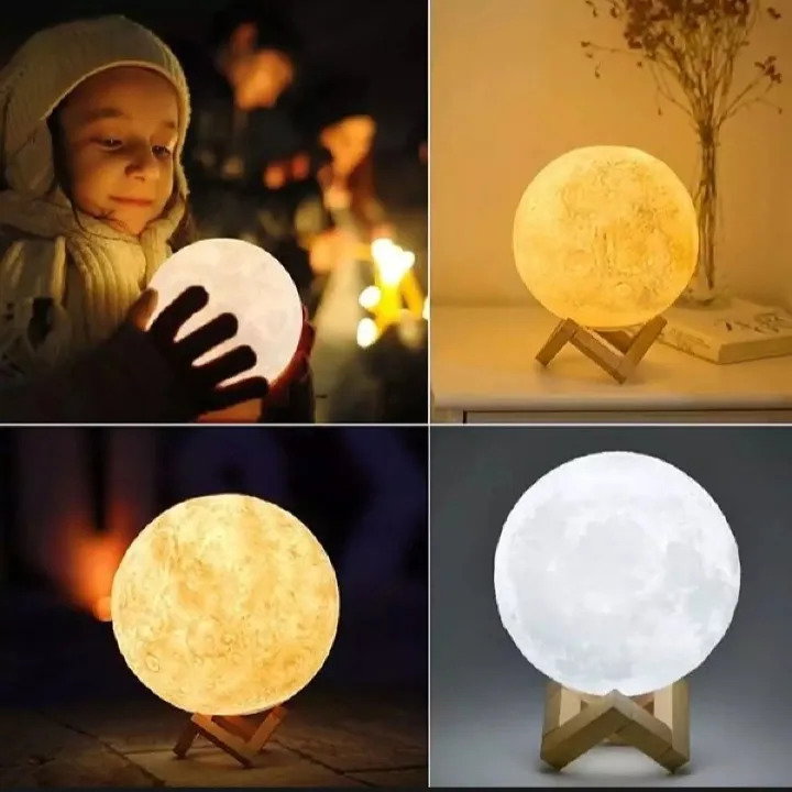 3D Lunar Glow Moon Lamp with Stand