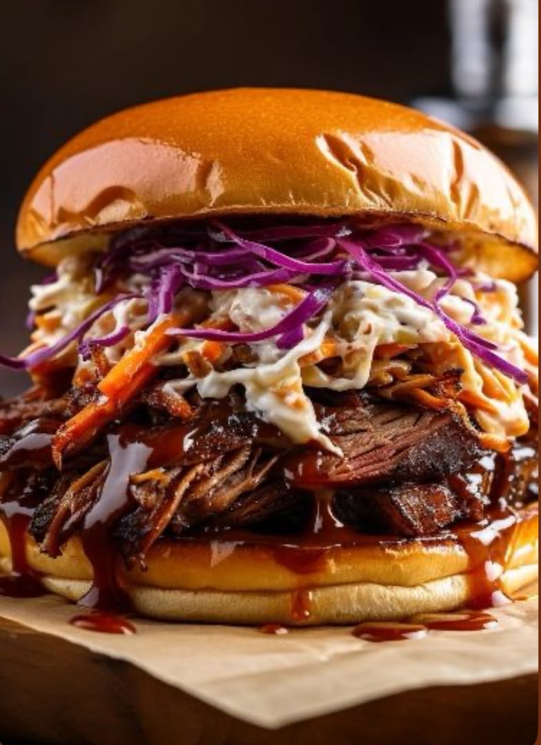 Shredded BBQ Beef Burger