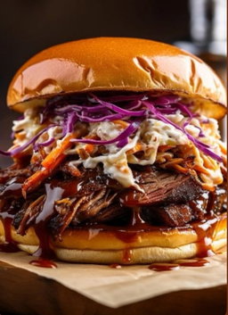 Shredded BBQ Beef Burger