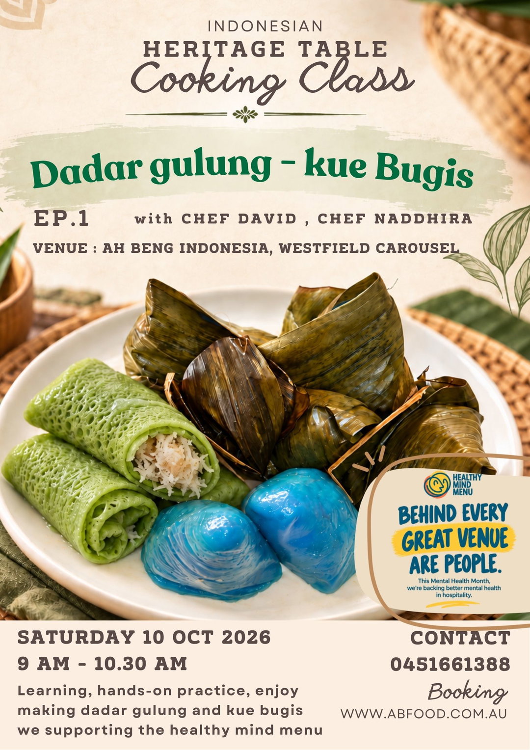 COOKING CLASS BOOKING 10 OCT 2026