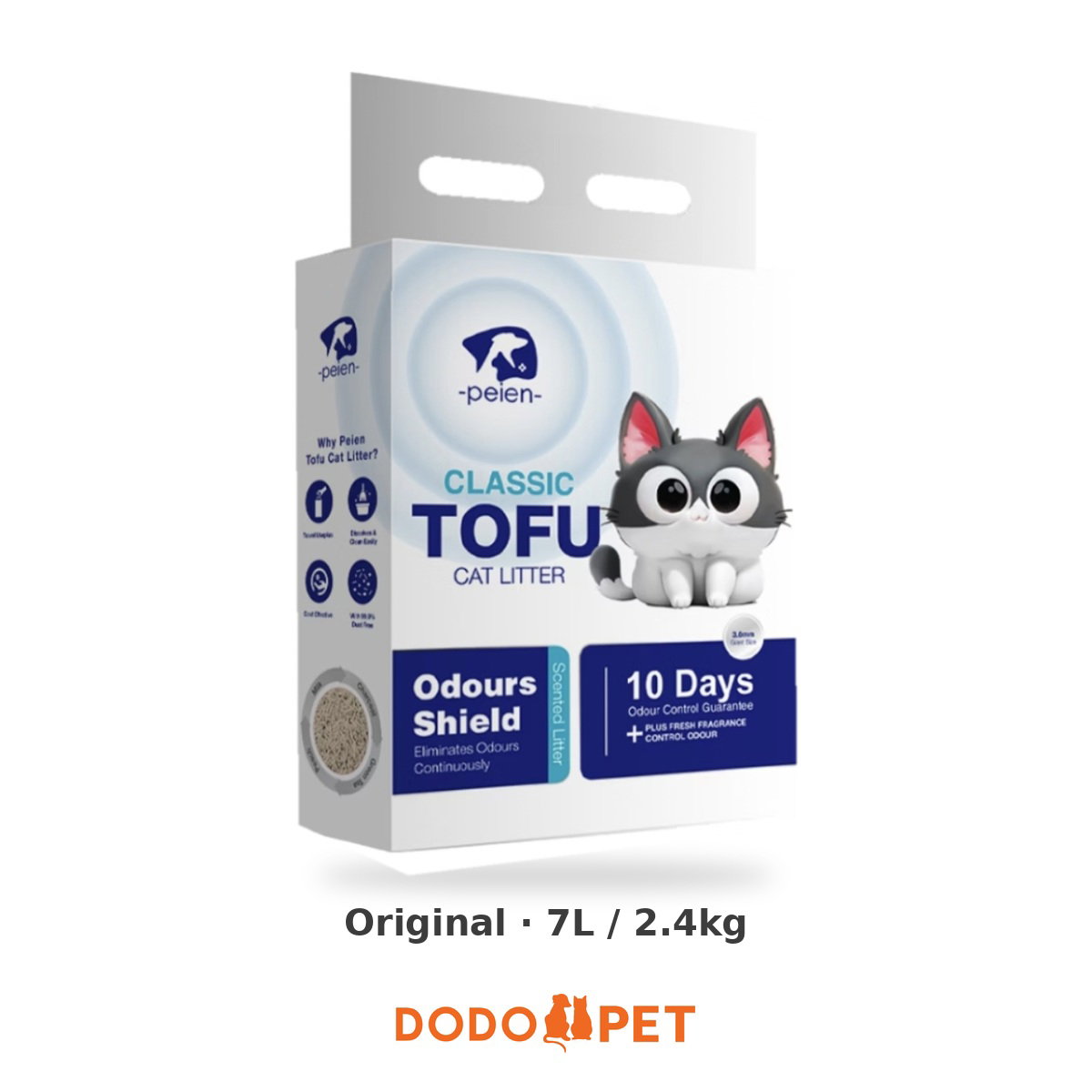 Peien Classic Tofu Cat Litter – Odours Shield, 10 Days Odour Control_1