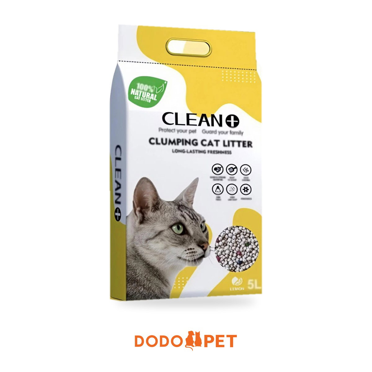 Clean+ Clumping Cat Litter 5L – Lemon, Lavender, Coffee, Apple_1