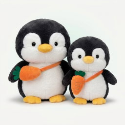 punguin de plus cu gentuta in forma de morcov (plus Kawaii) set 2 buc 45&35CM 