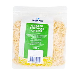 DAIRY CHEESE GRATED CHEDDAR FOODLAND 800G Code: CRGRCHED-U <<< Econo Foods 
