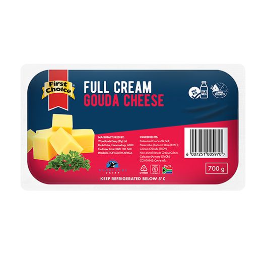 FIRST CHOICE GOUDA 700G UNIT 700G Code: FCGD700-U <<< Econo Foods >>>