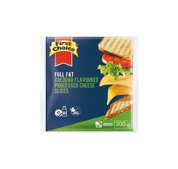 FIRST CHOICE CHEDDAR CHEESE SLICES 200G 200G Code: FCSLCH200-U <<< Econo Foods >>>
