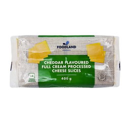 DAIRY CHEESE SLICES 24 CHEDDAR FOODLAND 400G Code: FLSLCH400-U <<< Econo Foods >>>