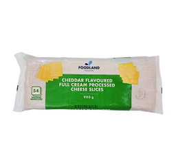 DAIRY CHEESE SLICES 54 CHEDDAR FOODLAND 900G Code: FLSLCHED-U <<< Econo Foods >>>