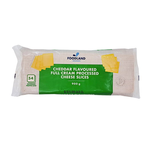 DAIRY CHEESE SLICES 54 CHEDDAR FOODLAND 900G Code: FLSLCHED-U <<< Econo Foods >>>