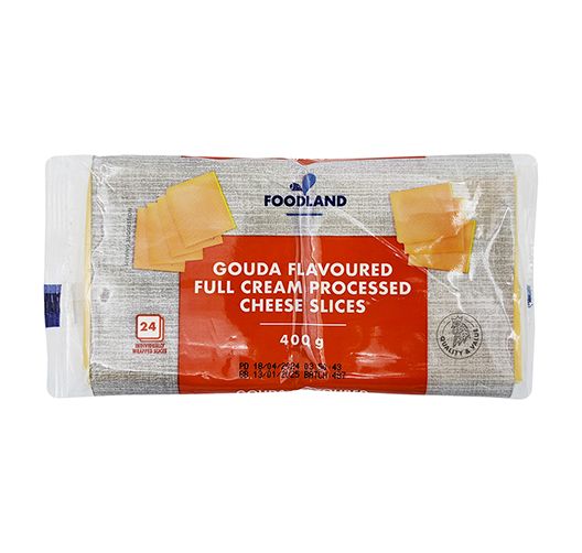 DAIRY CHEESE SLICES 24 GOUDA FOODLAND 400G Code: FLSLGD400-U <<< Econo Foods >>>
