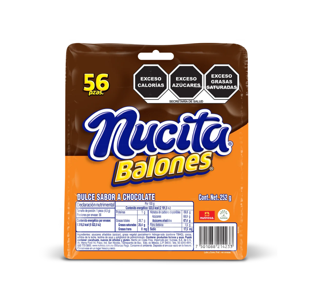 BALONCITOS DE CHOCOLATE NUTRESA DISP C/56 PZS