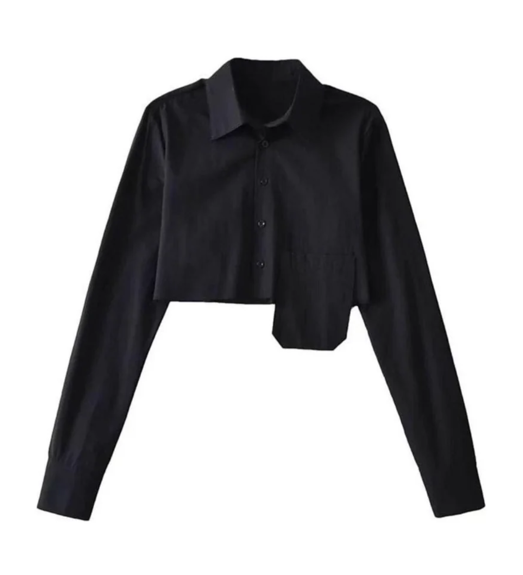BLACK CROP SHIRT(S)