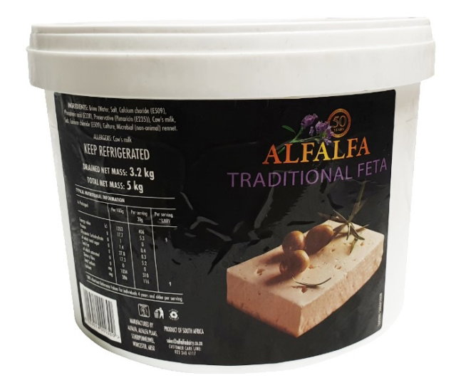ALFALF FETA 5KG Code: AFET5 <<< Econo Foods >>>