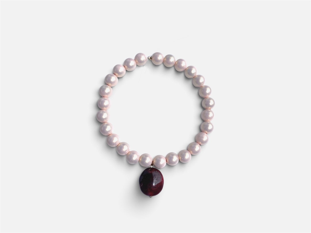 The Blush Bordeaux stone necklace✨
