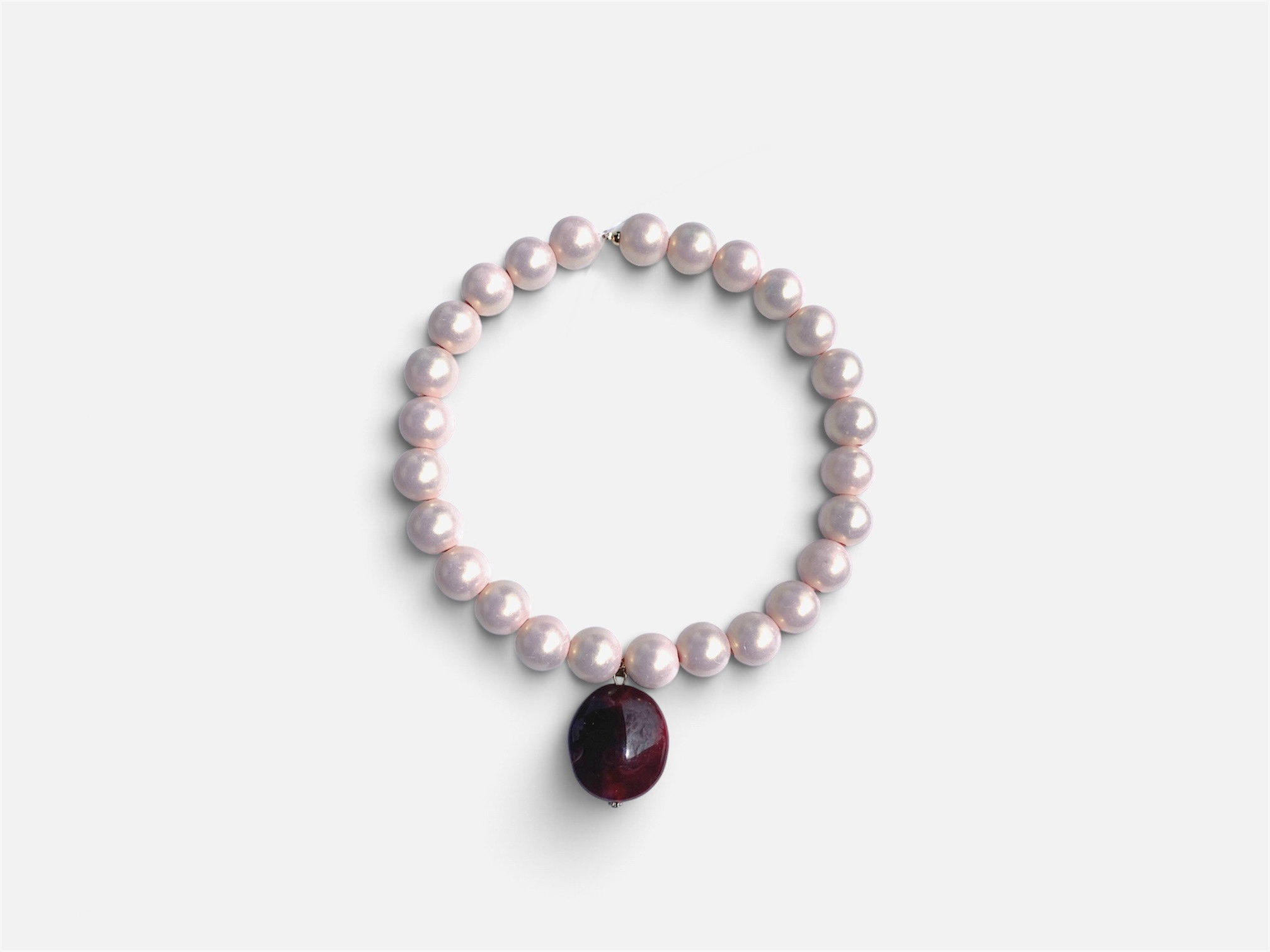 The Blush Bordeaux stone necklace✨_0