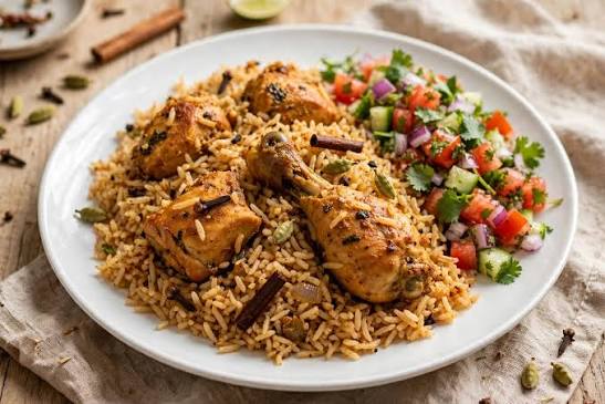 Chicken Pilau Chips & Salad_1