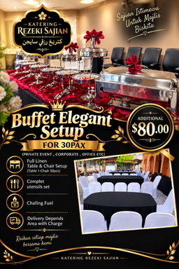 Buffet Elegent setup 30pax addon