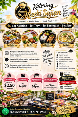 katering min 60pax,Set Tray min 30pax ,Set Bentopack min 30pax , Set Soto min 30pax