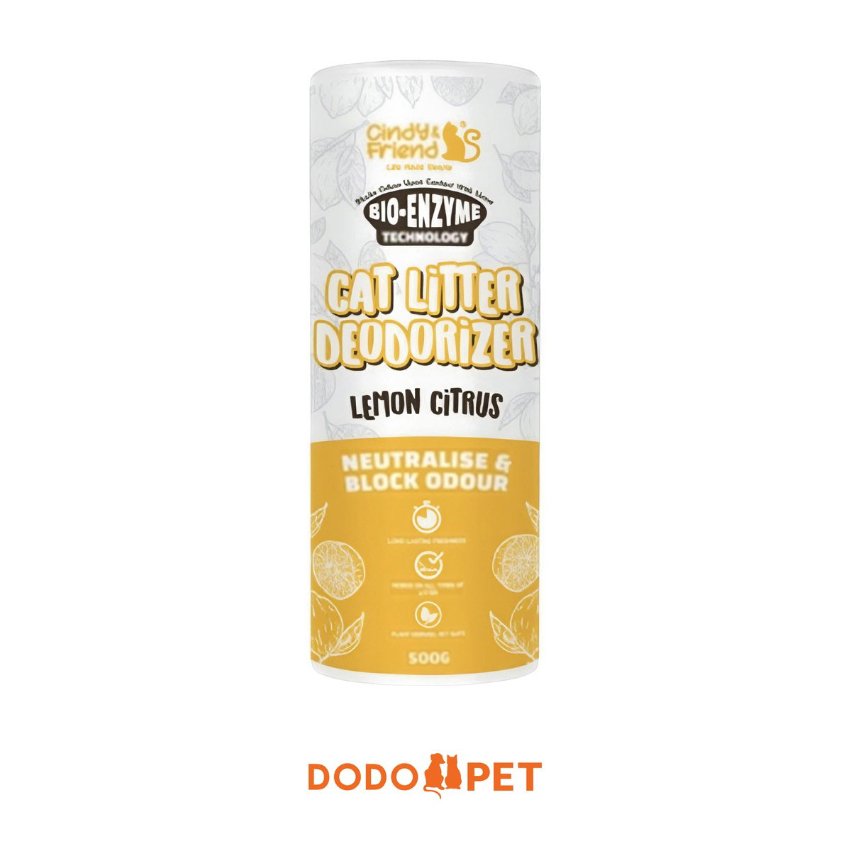 Cindy & Friend Bio-Enzyme Cat Litter Deodorizer 500g – Green Tea, Lavender, Lemon Citrus_3