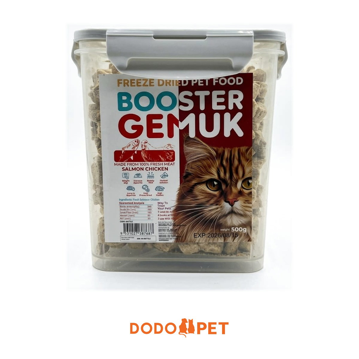 Booster Gemuk Freeze-Dried Pet Food 500g – Tuna Blueberry, Chicken Cubes, Salmon Chicken_1