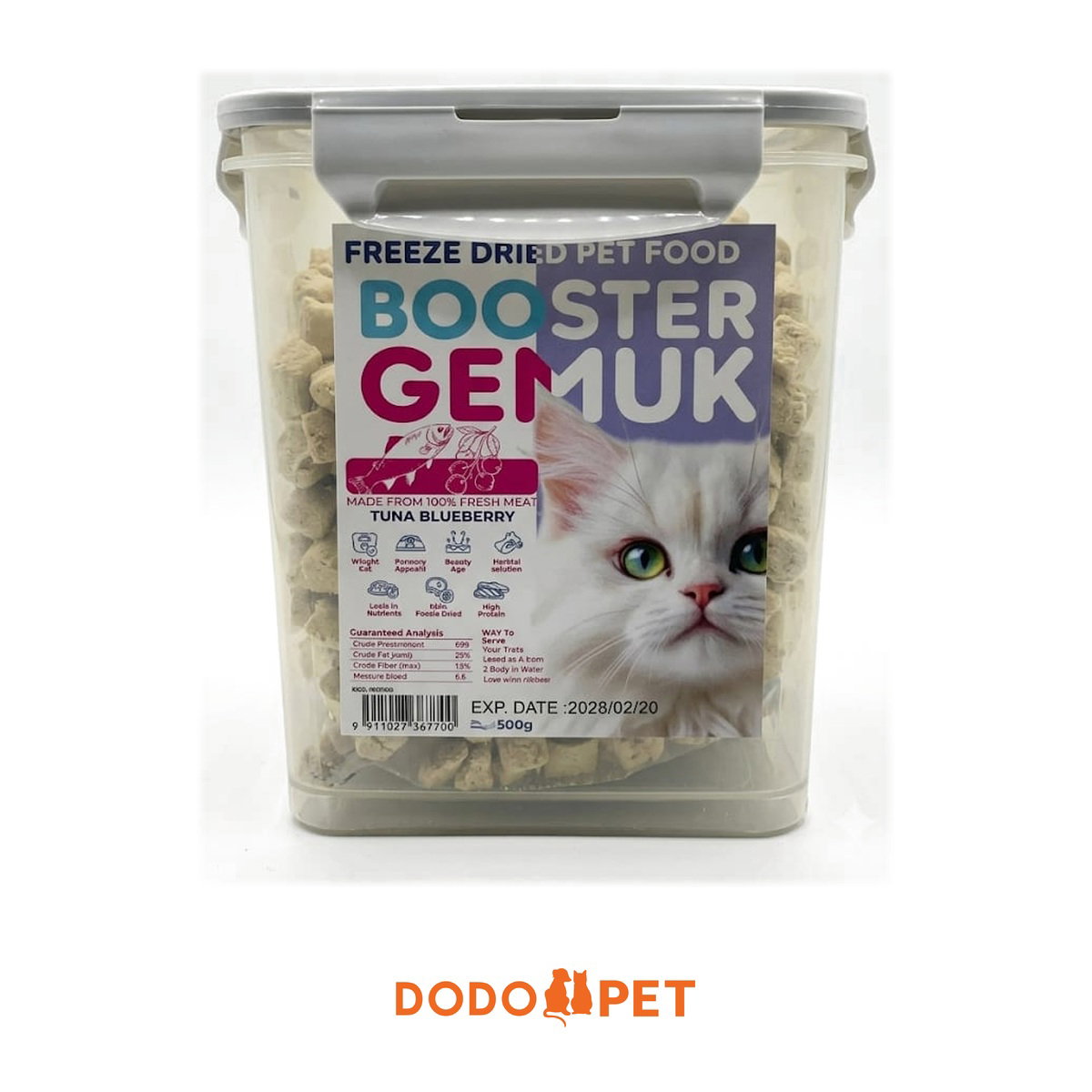 Booster Gemuk Freeze-Dried Pet Food 500g – Tuna Blueberry, Chicken Cubes, Salmon Chicken_2