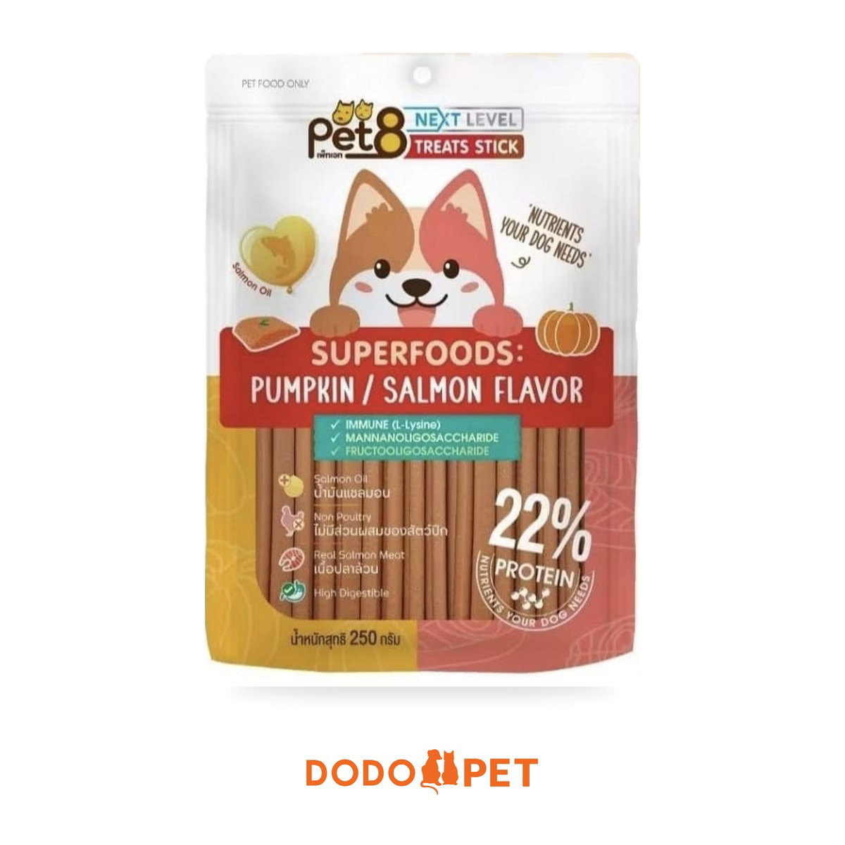 Pet8 Next Level Superfoods Dog Treats Stick 250g – 22% Protein (3 Flavours)_1