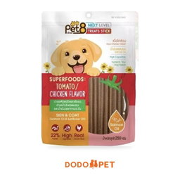 Pet8 Next Level Superfoods Dog Treats Stick 250g – 22% Protein (3 Flavours)