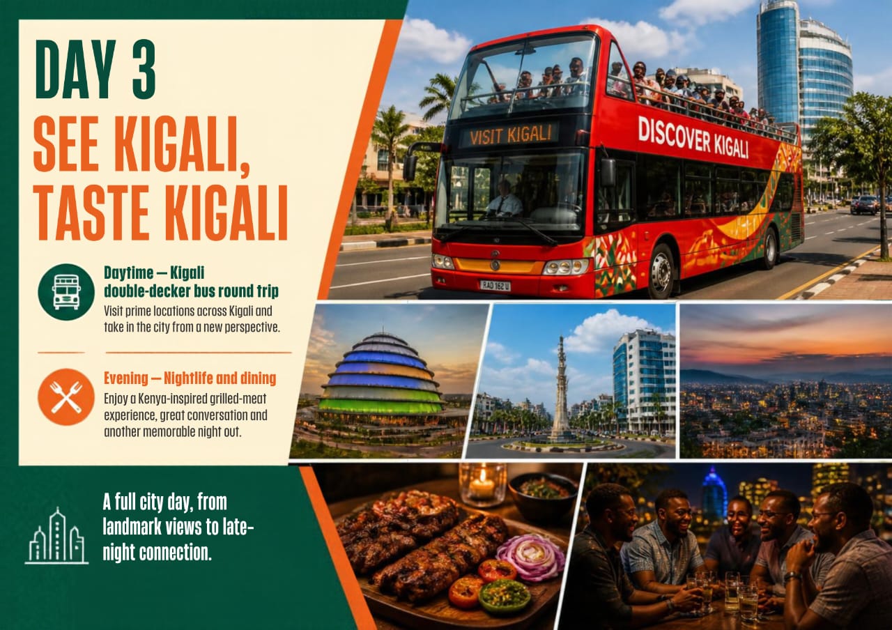 4 DAYS MEN RETREAT KIGALI  All Inclusive Package:  FLIGHT | TRANSPORT | MEAL | ACCOMODATIONS | TOUR ACTIVITIES _3