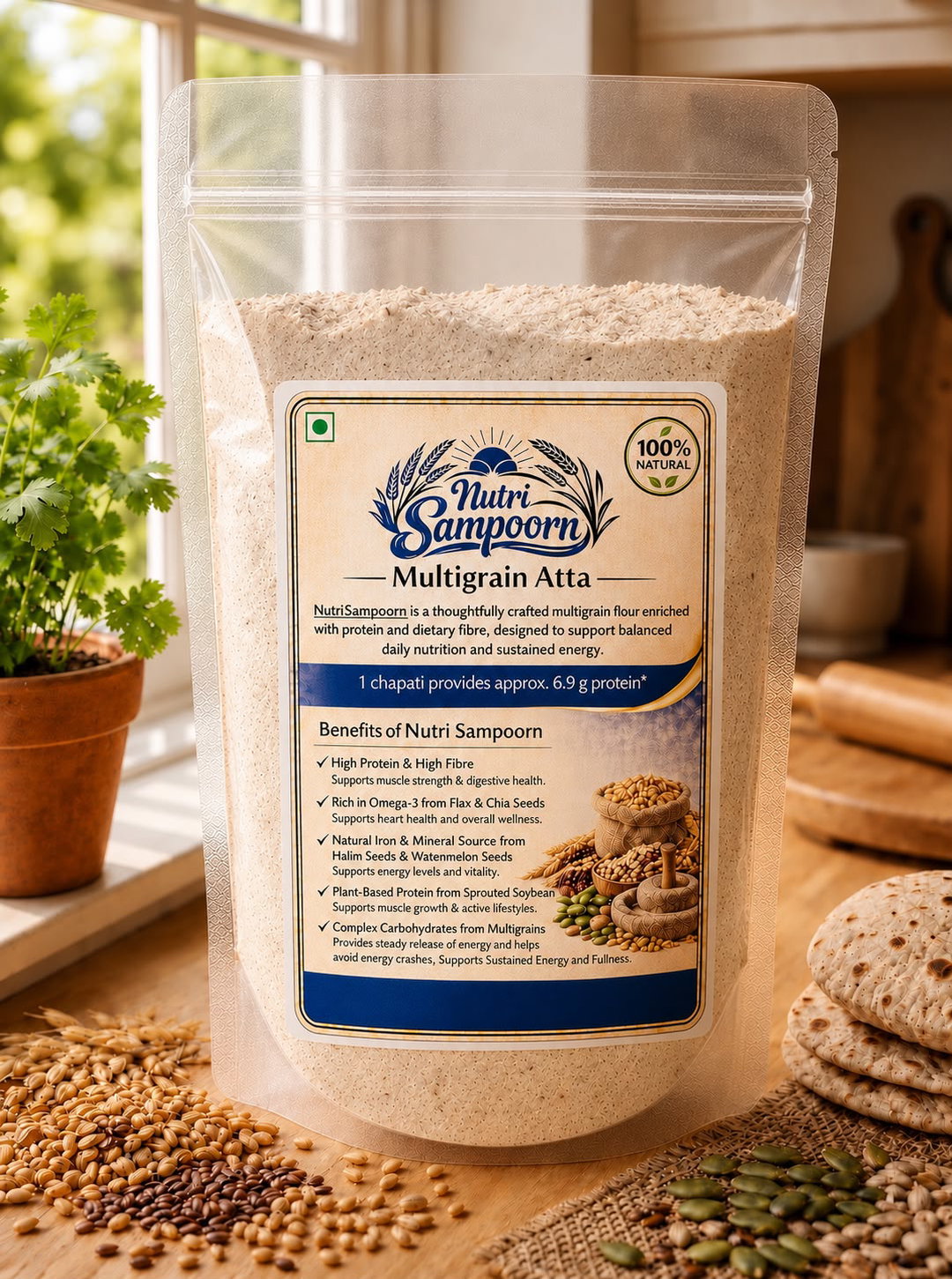 High-Protein 7-Seed Multigrain Atta
